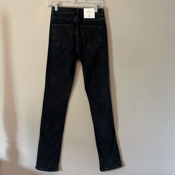 New! ZARA The Skinny with Split Hem Ash black Jeans Size 4 - Picture 8 of 16